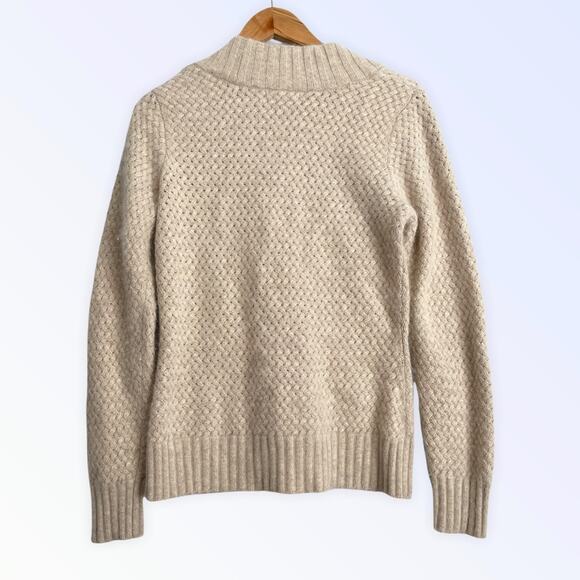 Deane & White Angora Lambswool Blend Tie Cream Cardigan Size Medium - Picture 4 of 4